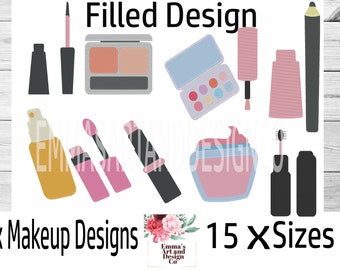 Makeup Machine Embroidery Design, Makeup Bundle Machine Embroidery Design, Machine Embroider Makeup, Mother's Day Design-10xDesigns 15xSizes