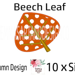 Leaf Machine Embroidery Design, Fall Machine Embroidery Design, Machine Embroidery, Beech Leaf, Autumn Applique Pattern, 10-Sizes, Leaves
