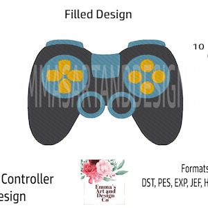 Video Game Controller Embroidery Design, Mini Game Controller, Machine Embroidery Design, Game Controller Filled Stitches, Father 10 Sizes
