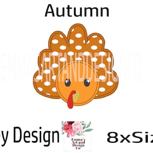 Turkey Machine Embroidery Design, Fall Machine Embroidery Design, Thanksgiving Turkey Design, Thanksgiving Design,  8xSizes, Applique Turkey