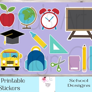 School Digital Planner Stickers, Pre-Cropped Digital Stickers for Goodnotes, Organize Teacher Stickers, Back to School Stickers, Preschool
