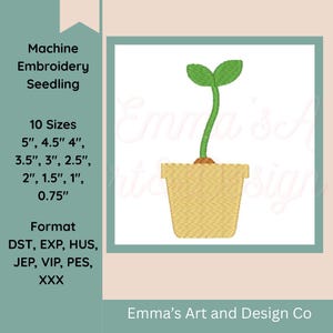 Seedling Machine Embroidery Design, Garden, Plant, Spring, Nature Gift, Botanical Stitch Pattern