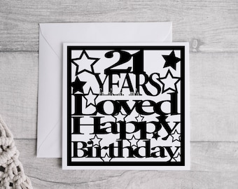 Happy 21st Birthday Card SVG, Cricut Cut File (Digital Download)