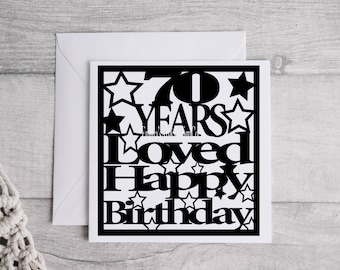 70th Birthday Card SVG, Cricut Cut File (Digital Download)