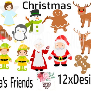 Weihnachts-Svg-Design, Weihnachtself-Svg, Weihnachtsmann-Svg, Dateien für Cricut, Clipart, Kartenherstellungs-Svg, Weihnachts SVG-Bundle