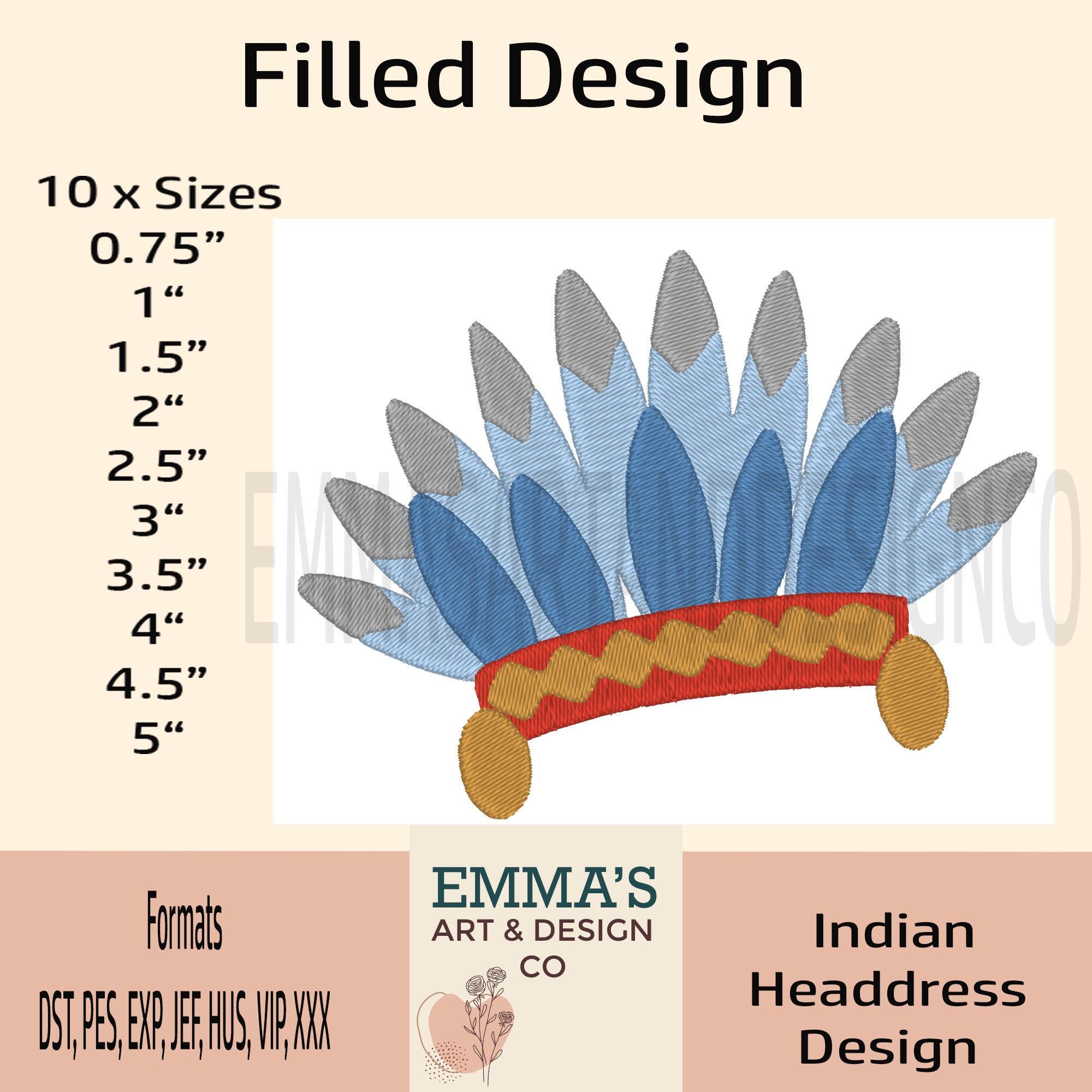 Thanksgiving Machine Embroidery Design, Fall Turkey Harvest Stitch Pattern, Autumn Holiday Embroidery File, Native American Headdress Design