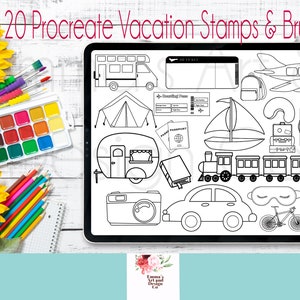 Procreate Caravan Stamps, Procreate Camper Van Brushes, Procreate Vacation, Procreate,  Procreate IPad, Procreate Holiday RV Procreate Brush