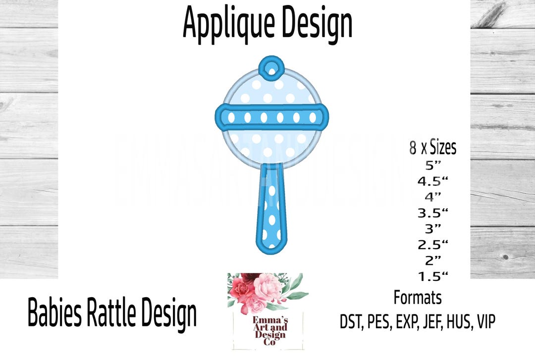 South Rattle Design Baby Rattle Machine Embroidery Design, Machine Embroidery Toy Design ...