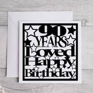 Alles Gute zum 90. Geburtstag Karte SVG, alles Gute zum 90. Geburtstag svg, alles Gute zum Geburtstag svg, Geburtstagskarte svg, Geburtstag geschnitten Datei, Geburtstagskarte für CricutSvg