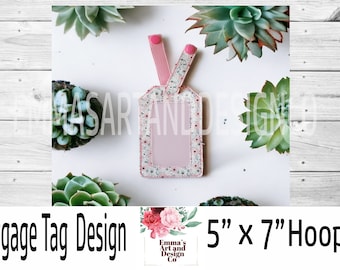 ITH Luggage Tag, Tag Embroidery Machine, Designs for Traveller Gifts, Machine Embroidery, ITH, Name Tag, Travelling Accessories, ITH File