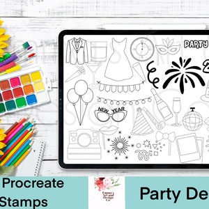 32 Silvesterparty Procreate Stempel, Procreate Pinsel, Procreate Stempel, Procreate Pinsel, Pinsel für IPad, Stempel Bundle, Urlaub