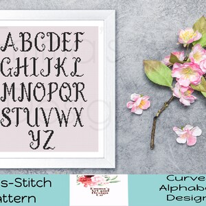 Alphabet Cross Stitch Patterns Curved - Etsy
