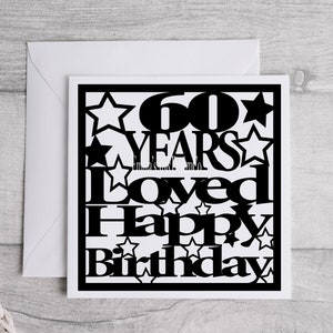 Happy Birthday 60th Card SVG, Happy 60th Birthday svg, Happy Birthday svg, Birthday Card svg, Birthday Cut File, Birthday Card for CricutSvg