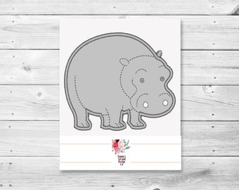 Hippo Machine Embroidery Design, Applique, Machine Embroidery, Embroidery Design, Embroidery Pattern, Embroidery File, Machine Applique