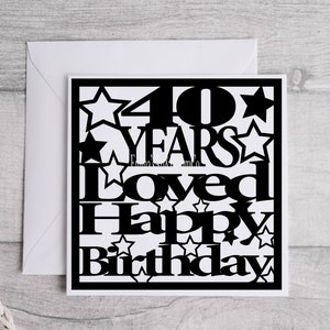 Alles Gute zum Geburtstag 40. Karte SVG, Alles Gute zum 40. Geburtstag Konfetti Geburtstagskarte, Geburtstagskarte Design, Geburtstagskarte für CricutSvg
