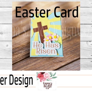 Happy Easter SVG Card Template, Easter File For Cricut, Happy Easter SVG Template, Religious Cut File, SVG Easter, He Has Risen Easter Card