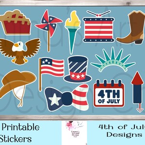 4 juli digitale plannerstickers, voorgesneden digitale stickers voor Goodnotes, stickers voor Independence Day organiseren, stickers voor feestdagen