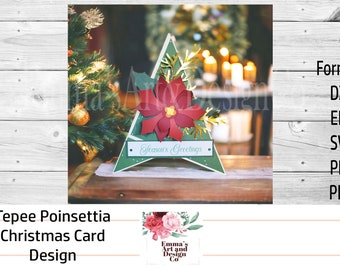 Christmas Card SVG, Christmas Card Template, Greeting Card SVG, Card Template svg, Christmas Card for Cricut, Svg Files for Cricut- 3D Popup