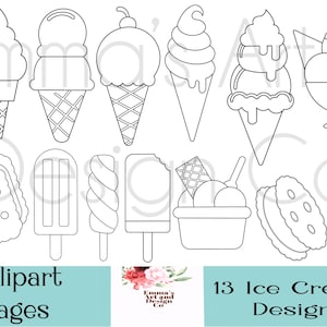 Popsicle Digital Stamp, Ice cream Doodles,  Hand Drawn, Ice Cream Clip Art, Party, Frozen Desert Clip Art, Summer, Printable, Food Clipart