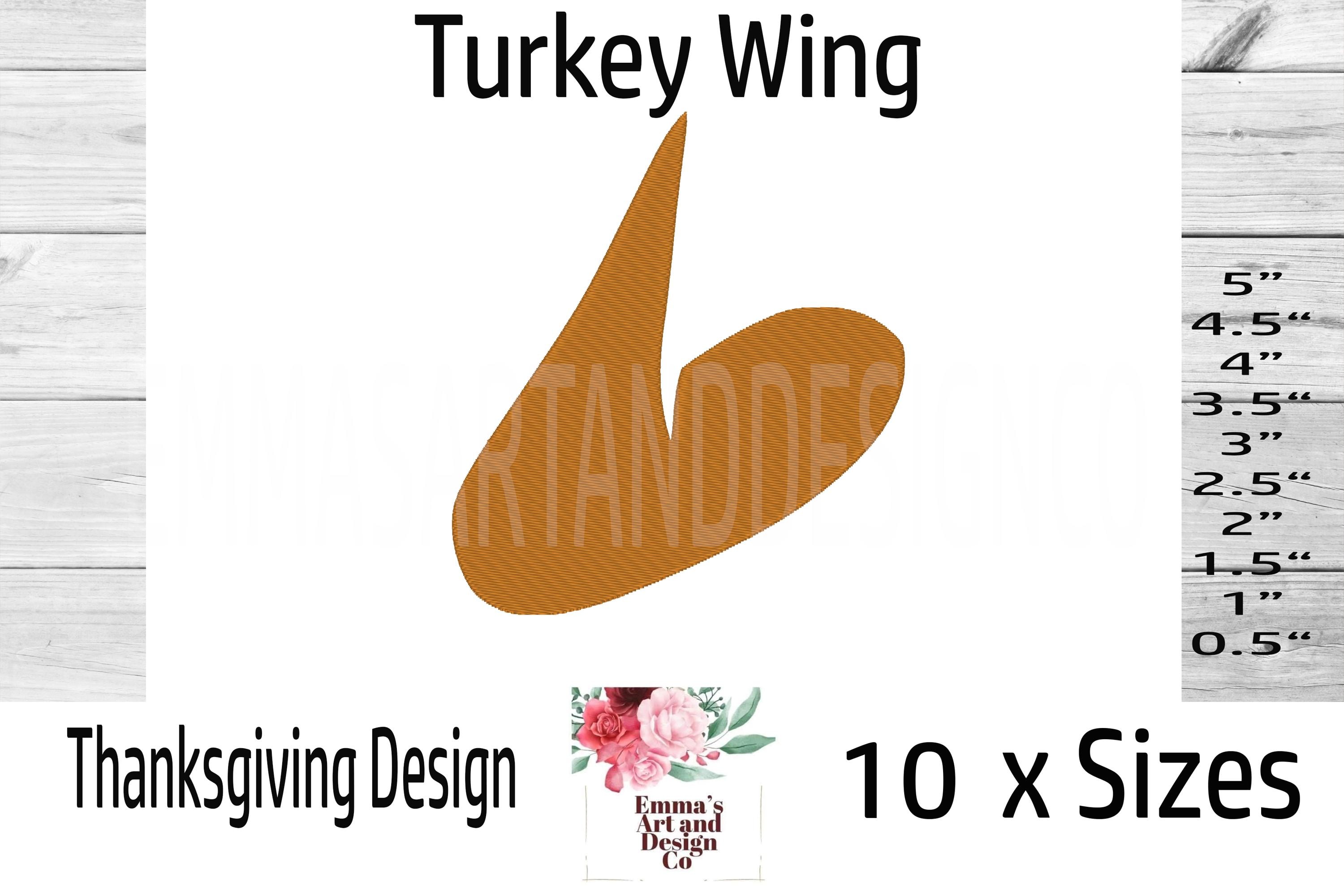 thanksgiving turkey embroidery designs, turkey wing, chicken wing