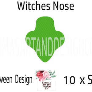 Magical Machine Embroidery Witch Design for Spooky Projects, Halloween Witch Machine Embroidery, 10 Sizes, Witches Nose Halloween Embroidery
