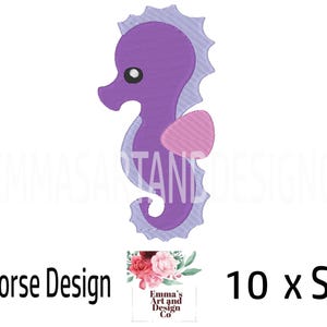 Seahorse Machine Embroidery Design, Cute Seahorse Embroidery Designs, Embroidery Pattern, Embroidery File, Cute Seahorse Pattern, 10 Sizes