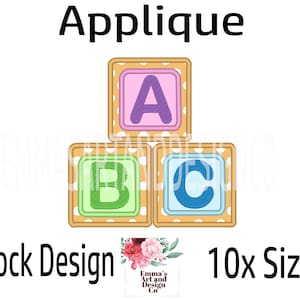Applique Baby Blocks Machine Embroidery Design, Machine Embroidery Brink Design, Applique Design, Babies Toy Design, 10 x Sizes, Toy Design