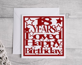Happy 18th Birthday Card SVG, Cricut Cut File (Digital Download)