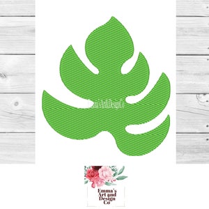 Palm Leaf Machine Embroidery Design, Filled Stitch Palm Leaf Design, Leaf Machine Embroidery, 5 x Sizes, Summer Design, Tropical Design