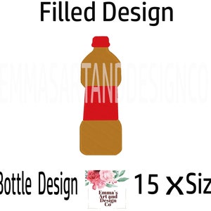 Soda Bottle Machine Embroidery Design, Soda Bottle Machine Embroidery Design, Fizzy Drink Embroidery Design, 15 x Sizes, Bottle Pattern