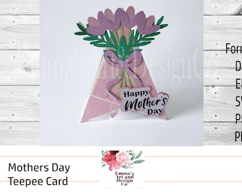Mothers Day Card SVG, Mothers Day Card Template, Greeting Card SVG, Card Template svg, Card for Cricut, Svg Files for Cricut, Birthday Card