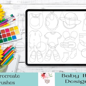 Baby Procreate Stamps, Procreate Baby Brushes, Procreate,  Procreate IPad, Baby Procreate Brush, Cute Newborn Brush Baby, Free Color Palette