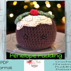 Plush Christmas Pudding Pattern, Christmas Pattern, Crochet Pudding Pattern, Food Pattern, Christmas Pudding, Christmas Food, Decoration