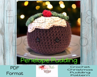 Plush Christmas Pudding Pattern, Christmas Pattern, Crochet Pudding Pattern, Food Pattern, Christmas Pudding, Christmas Food, Decoration