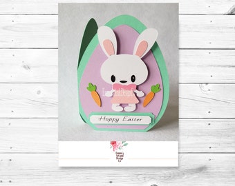 Happy Easter SVG Card Template, Easter Cut File For Cricut, Happy Easter SVG Template, Hoppy Easter Card Cut File, SVG Easter, Easter Card