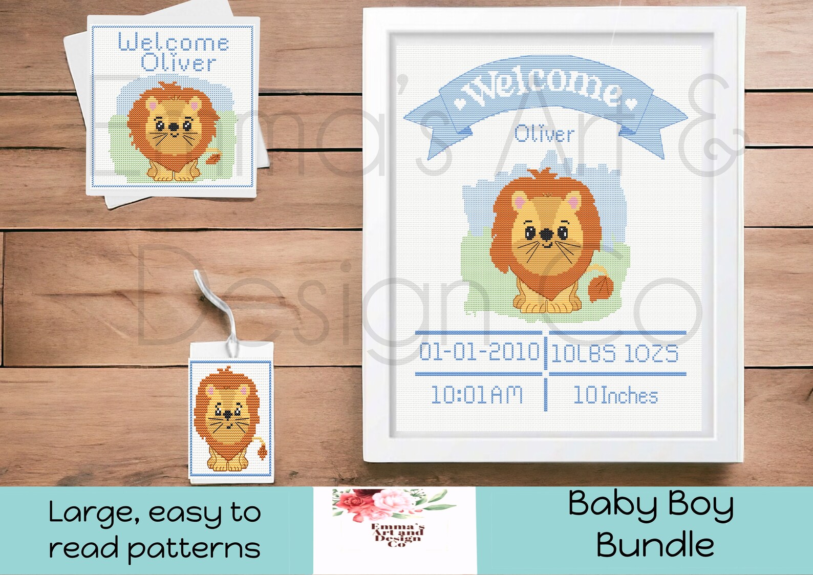 Birth Announcement Cross Stitch Pattern, Baby Announcement Pattern ...