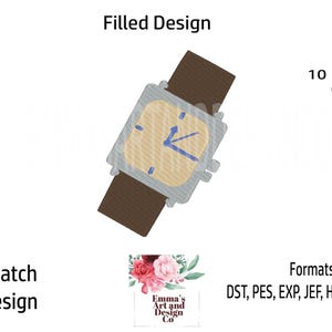 Watch Embroidery Design, Watch Pattern, Machine Embroidery Design, Wristwatch Design, Mini Watch, Watch Embroidery, Men&#39;s Watch 10 Sizes