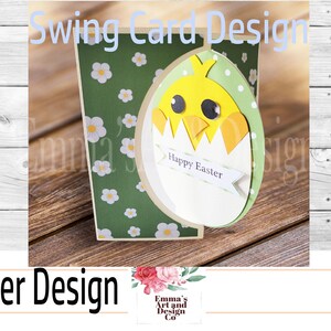 Happy Easter SVG-kaartsjabloon, Pasen gesneden bestand voor Cricut, Happy Easter SVG-sjabloon, Easter Chick Card Cut-bestand, SVG Pasen, 3D Swing Card