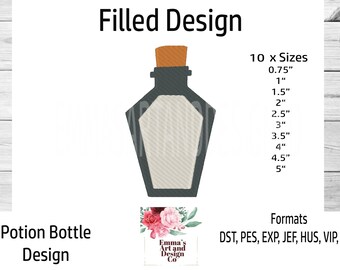 Potion Bottle Machine Embroidery Design, Halloween Mystic Embroidery (Digital Download)