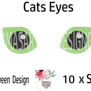 Cat Eyes Embroidery Design,  Halloween Cat Eyes Embroidery, Halloween Embroidery Design, Eye Design, 10 Sizes, Halloween Cat, Cat Face, Face