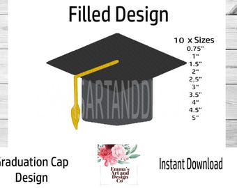 Graduation Cap Embroidery Design, Graduation Machine Embroidery, Hat Machine Embroidery, Graduation Embroidery Design, Hat Design 10 Sizes
