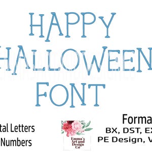 Script Machine Embroidery Font , Machine Embroidery Design , Cursive BX Font, Happy Halloween Font, Autumn Font, 4 Sizes, Halloween Font