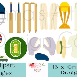 Cricket Clipart, Sport Clipart, Digital Stamps, Commercial Use Clip Art, Cricket ball, Cricket Bat, Sport, Wicket, Cricket, Father’s Day