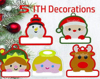 Machine Embroidery Christmas Design, ITH Christmas Decoration, Xmas Decoration, In The Hoop Christmas Tag, ITH Machine Embroidery Design