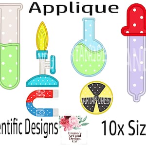 Science Embroidery Design, Chemistry Embroidery Design, Machine Embroidery Physics, School Design, Back To School Design, Scientific Icons