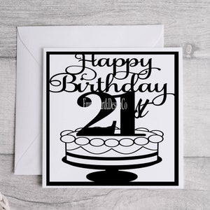 Joyeux anniversaire carte SVG, svg joyeux 21e anniversaire, joyeux anniversaire svg carte d'anniversaire svg, fichier coupé anniversaire, téléchargement immédiat, ClipartSvg
