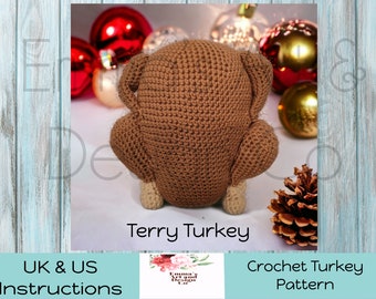 Plush Turkey Turkey Pattern, Amigurumi Turkey Pattern, Crochet Turkey Pattern, Roasted Turkey Pattern, Christmas Turkey, Bird Crochet Design