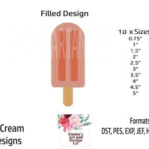 Ice Cream Embroidery Design, Cone Machine Embroidery, Ice Cream Cone Machine Embroidery, BBQ Machine Embroidery, Mini Designs 10 Sizes