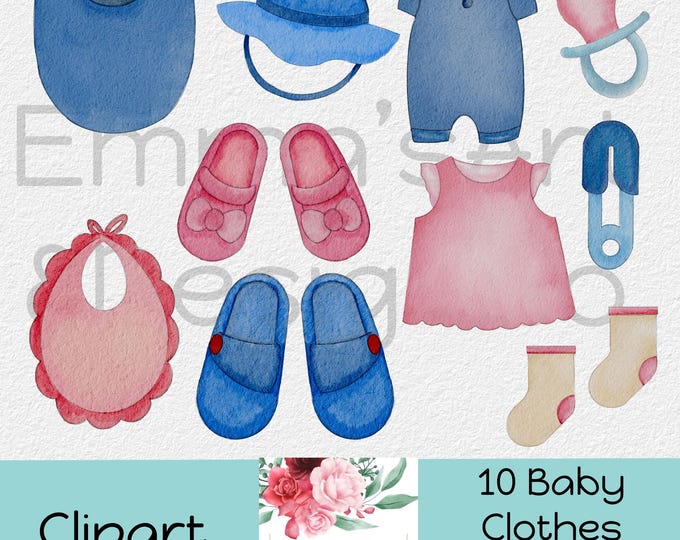 Watercolor Clipart Baby Shower Clipart Newborn Baby Boy Girl Watercolor ...