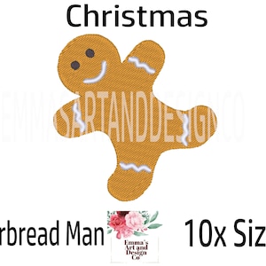 Gingerbread Man Machine Embroidery Design, Machine Embroidery Gingerbread Man Design, Christmas Gingerbread Man Design, 10xSizes, Christmas